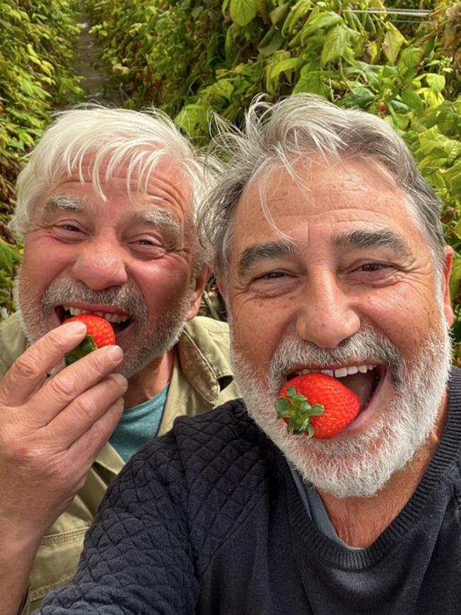 Sam and Dominic Virgara at their Adelaide Hills Berry Farm in Uraidla. Picture: Brett Hartwig