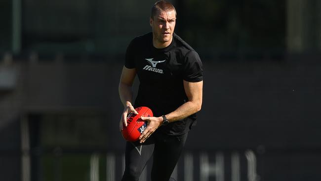 McDonald trains during the AFL shutdown. Picture: Getty