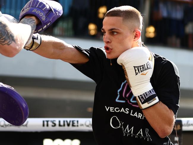 Vegas Larfield has one of the best names in Australian boxing, and will have a high-powered mate in his corner this Sunday. Picture: Chris Hyde/Getty Images