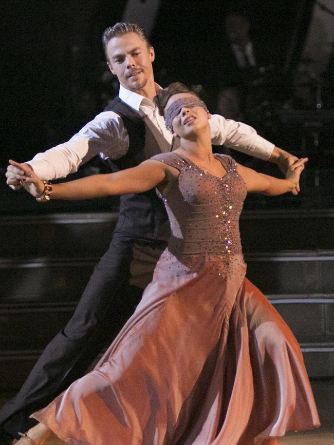 Bindi and Derek Hough on the danceflooor. Picture: Getty