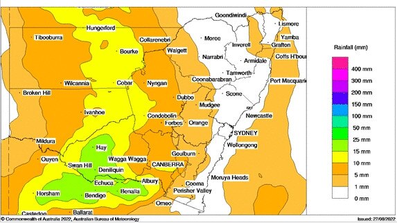 Sydney has been warned to brace for more wet weather, as the La Nina system brings heavy rains. Picture: Bureau of Meteorology