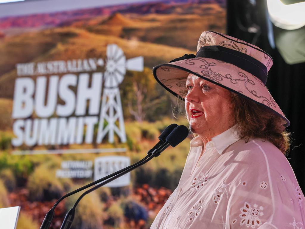 30/8/2024Bush Summit at Port HedlandDr Gina Rinehart  speaksPic Colin Murty