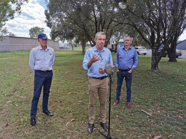 Page MP Kevin Hogan with Richmond Valley Council mayor Robert Mustow and Clarence MP Chris Gulaptis announcing the Industrial precinct funding.