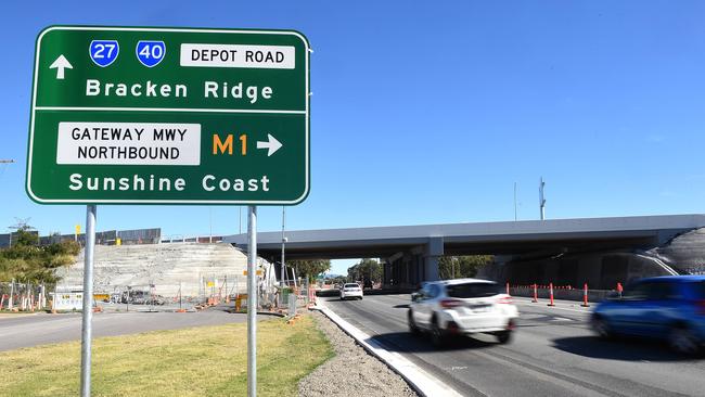 The Deagon Deviation overpass is expected to open on Saturday. Picture: AAP/John Gass