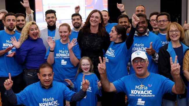 Supporters mob Maria Kovacic at Rydalmere Lions FC. Picture: Damian Shaw