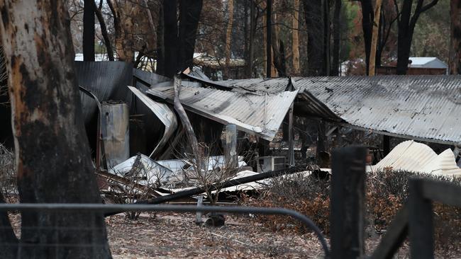 A NSW home destroyed by bushfire.