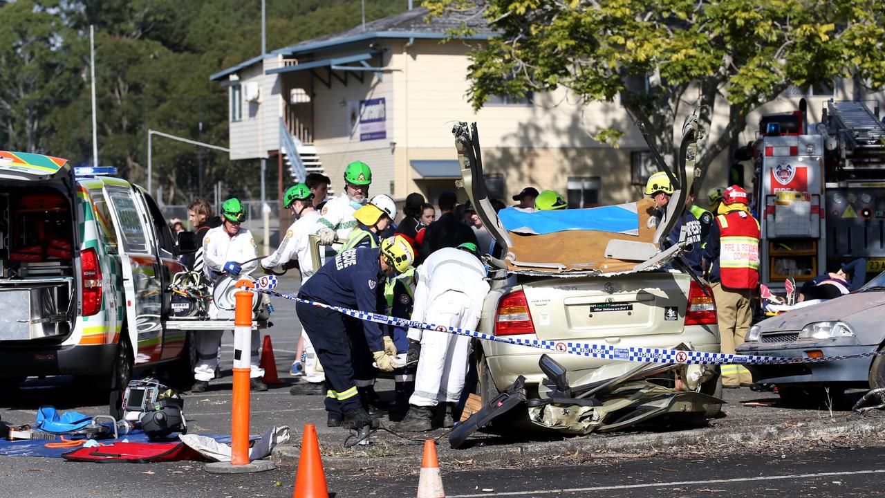 The police, VRA, Fire Brigade and other emergency services went through a mock emergency scenario for Murwillumbah students.