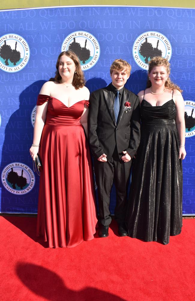 Indi, Alex and Charlotte at the Sunshine Beach State High School formal 2024.