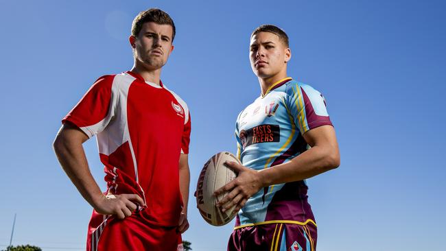 Reece Walsh (right) attended Keebra Park High and came through the Gold Coast system when Broncos scouts pounced.