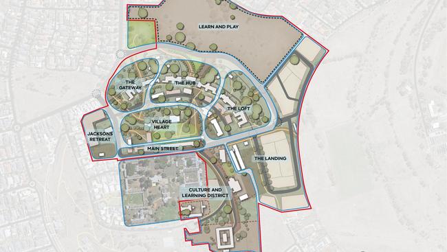 An artist’s impression outlining the Jacksons Hill draft masterplan.