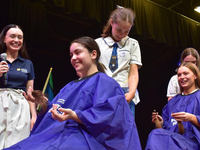 Year 12 students at Loreto College 'Rocked the Chop' for the Cancer Council's Ponytail Project.