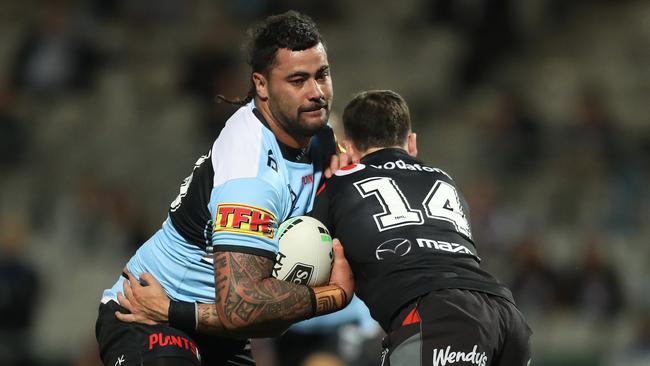 Andrew Fifita was Cronulla’s highest-paid player last season – but struggled to stay on the park. Picture: Brett Costello