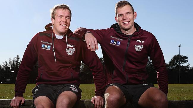 Jake and Tom Trbojevic have signed new contracts with Manly. Picture: Brett Costello