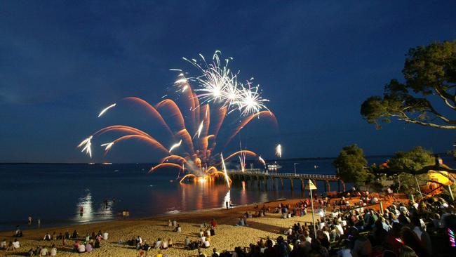 New Year’s Eve fireworks at Cowes in Phillip Island. Picture: Peter Glenane