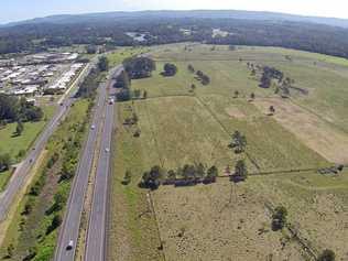 SPOTLIGHT: An aerial view of the proposed Forest Glen sand mine. Picture: Julian George