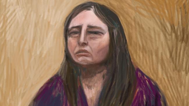 A sketch of Erin Patterson in the Supreme Court. Picture: NewsWire / Anita Lester