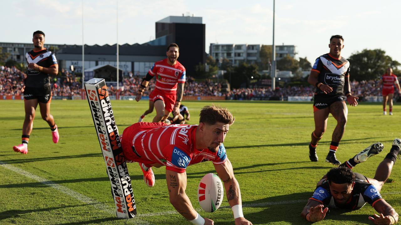 Lomax has been one of the best wingers in the NRL despite making it clear it’s not his favourite position. Picture: Matt King/Getty Images