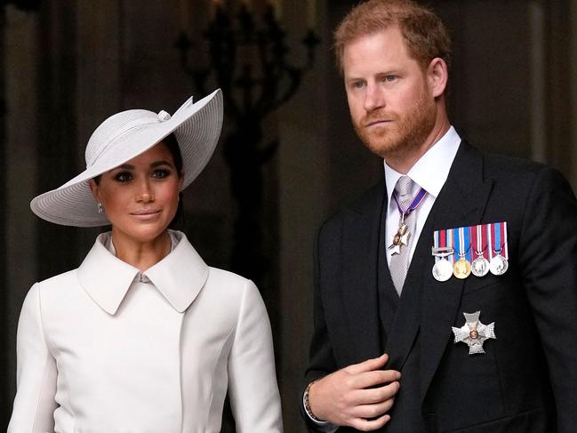 Meghan wore Dior to the National Service of Thanksgiving at celebrations for the Queen’s Platinum Jubilee last year. Picture: AFP