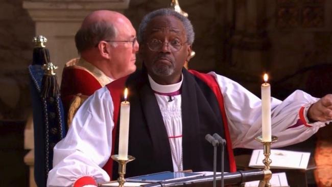 Bishop Michael Curry delivering his sermon.