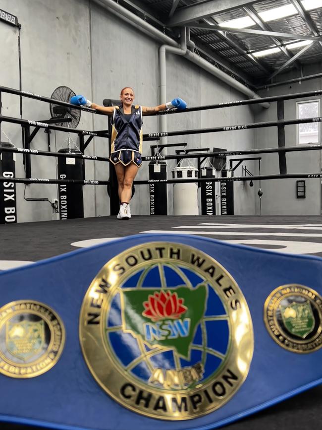 The NSW Super Featherweight belt. Picture: Hayley Mast