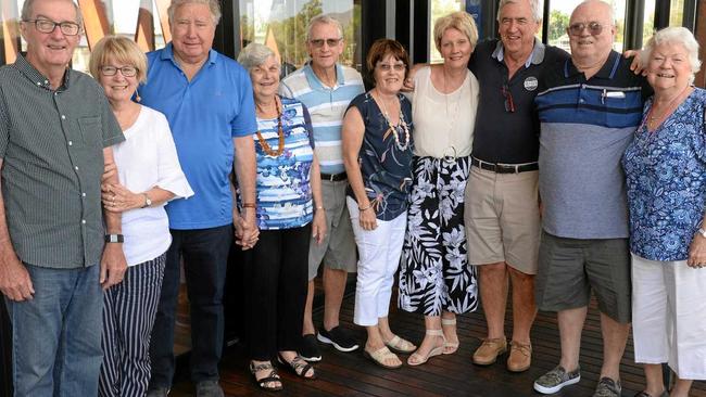 SKI MATES: Rob and Annette Cousins, Alf and Colleen Kele,  Brian and Robyn Richardson,  Pam and Mel Fairley, and Tom and Judy Lambert met at the Rockhampton Ski Club in the 1960s and remain in contact 55 years later. Picture: Jann Houley