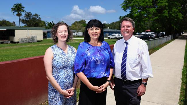 The LNP has announced that it will construct a $13m arts centre at Whitfield State School if it is elected into government on October 26. Whitfield State School P&amp;C president Eve Elliott Smith, LNP candidate for Cairns Yolonde Entsch and LNP spokesman for education Dr Christian Rowan say that the 480 seat theatre and classrooms will be of a huge benefit to the school's 750 students. Picture: Brendan Radke