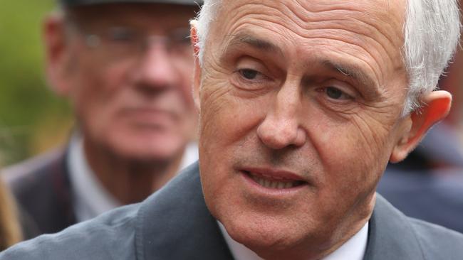 Prime Minister Malcolm Turnbull holds a press conference after taking a ride on the Puffing Billy steam train near Melbourne. PIC: Lyndon Mechielsen