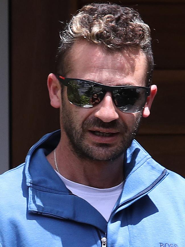 Melissa Caddick’s husband Anthony Koletti outside their Dover Heights home.