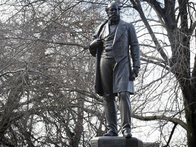 The statue of surgeon and premier William Crowther in Hobart’s Franklin Square. Picture: Chris Kidd