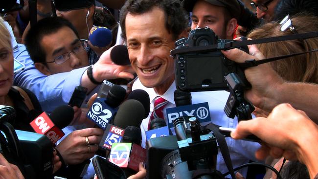 Looks can be deceiving: Anthony Weiner has little to smile about these days.