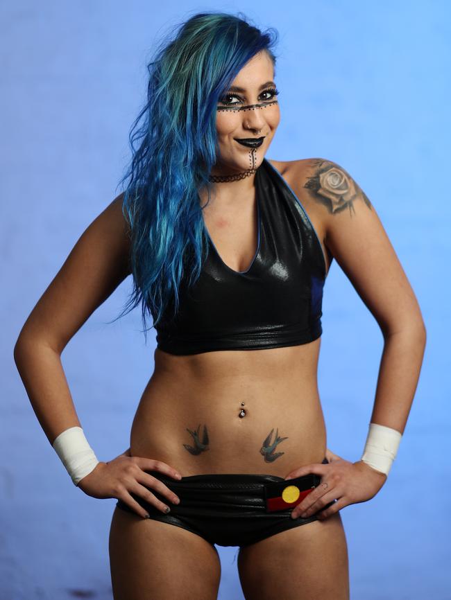 Melbourne pro wrestler Erika Reid. Picture: Alex Coppel