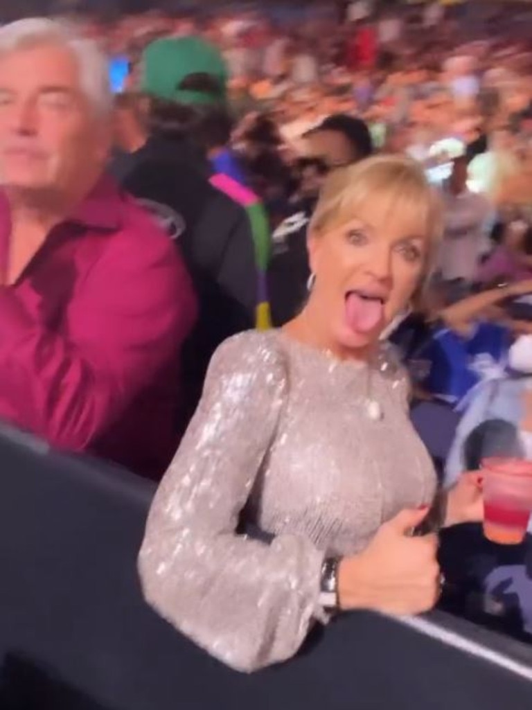 Jake Paul's mum was certainly in the spirit for fight night. Picture: Instagram