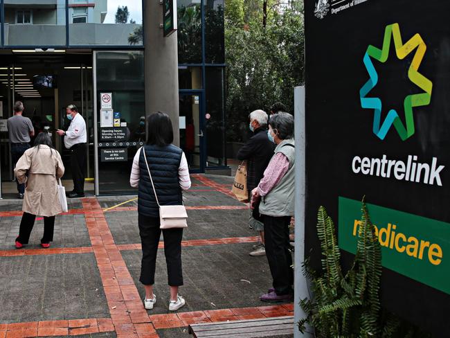 SYDNEY, AUSTRALIA- News Wire photos September 29 2021-  People waiting out the front of Burwood Centrelink on Railway Parade, Burwood. Picture: NCA NewsWire / Adam Yip