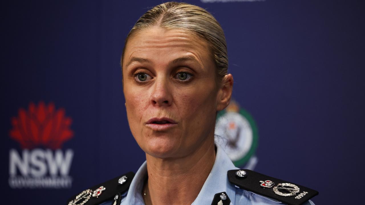 Australian Federal Police Deputy Commissioner Krissy Barrett addresses the media on Monday. Picture: NewsWire/ Gaye Gerard