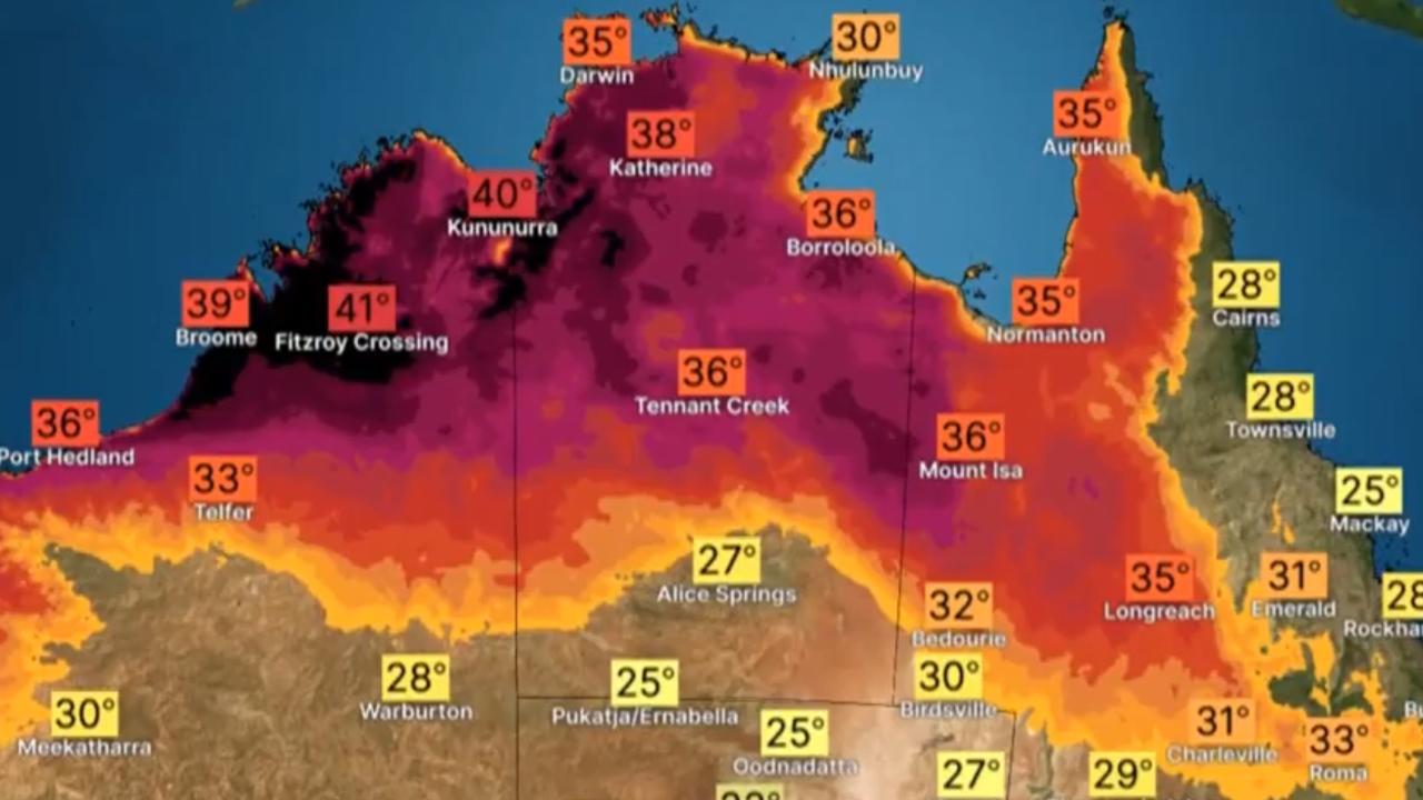 Northern parts of the country will experience above average temperatures on Tuesday. Picture: BOM