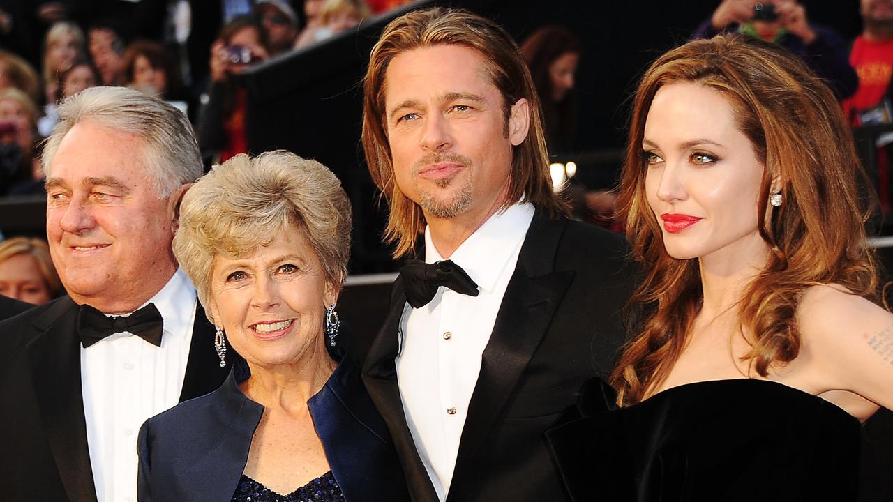 Pitt and Jolie, pictured with his parents, in happier times. Picture: Jason Merritt/Getty Images/AFP