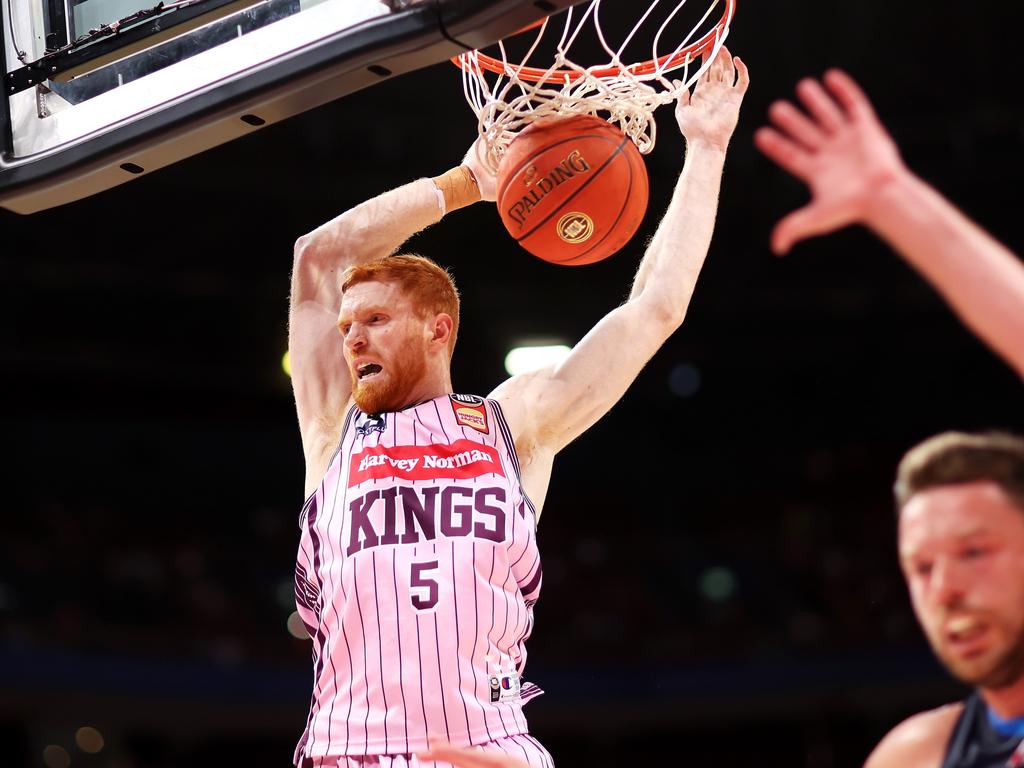 Angus Glover and the Kings peformed a stunning form reversal, beating the NBL’s top team after losing to last on the ladder, three days earlier. Picture: Getty Images