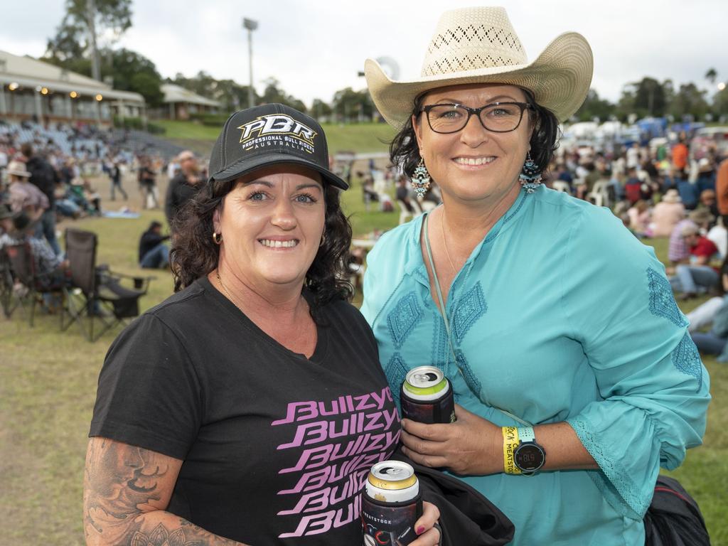 Donna Roser (left) and Shelley Harrison at Meatstock, Toowoomba Showgrounds. Saturday, April 9, 2022. Picture: Nev Madsen.