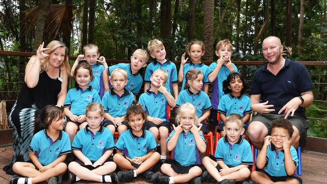 MY FIRST YEAR: Funny faces. Meridan State College Preps. Picture: Patrick Woods.