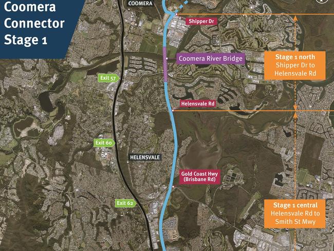 Coomera Connector Stage 1 map. Source: TMR