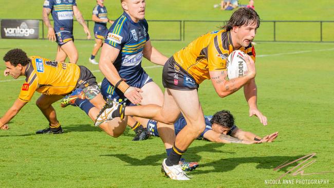 Sunshine Coast Falcons new recruit Denver Ford in action. Picture: Nicola Anne Photography