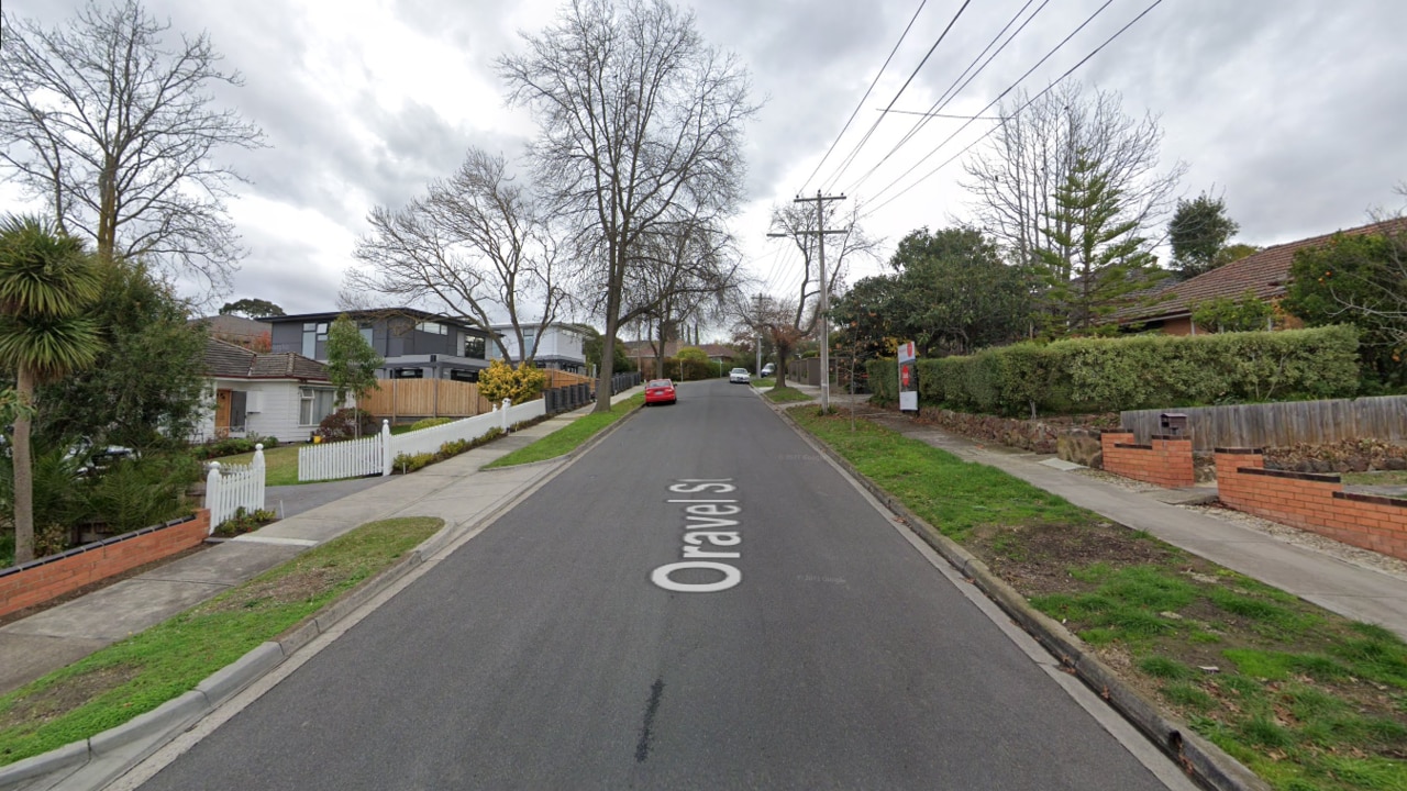 The 25-year-old woman was driving on Oravel St at Balwyn North shortly after 6pm on April 26 when she was overtaken by a black hatchback. Picture: Google