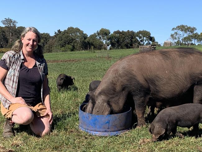 Former academic vegetarian turned pig farmer, butcher and carnivores, Tammi Jonas.
