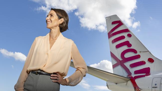 Jayne Hrdlicka says Virgin’s underlying loss of $386.7m is a ‘good result in the context of the last year’. Picture: NCA NewsWire / Sarah Marshall