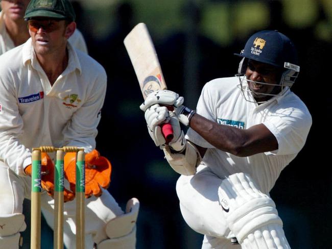 Sanath Jayasuriya in action against Australia in 2004. Picture: Phil Hillyard