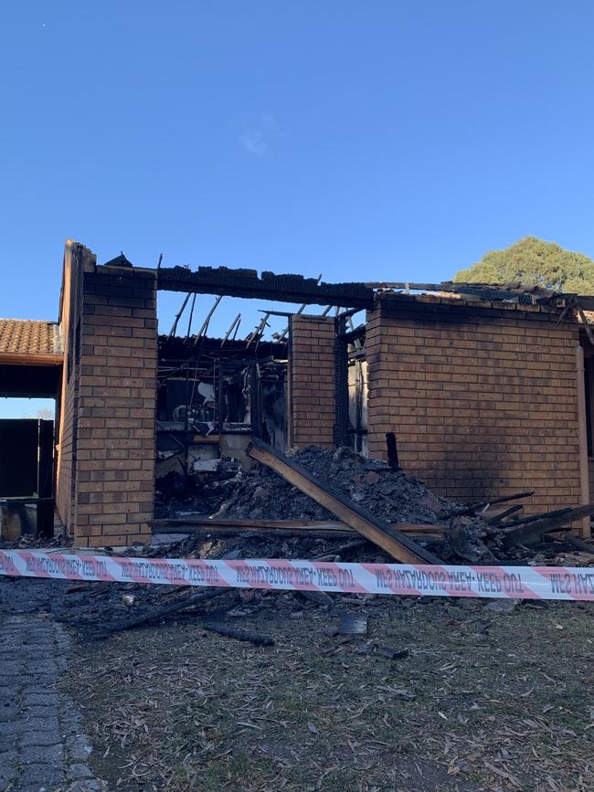 The remains of the home on Edwards Court, Gilles Plains. Picture: Tara Miko