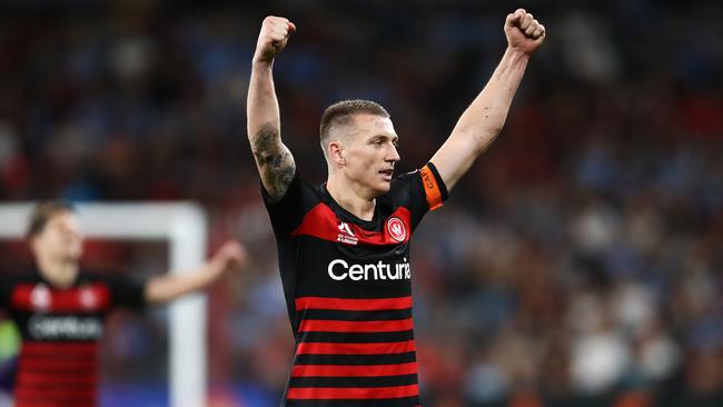 Western Sydney Wanderers striker Mitchell Duke has been called into the Socceroos squad for their World Cup qualifier against Jordan. Picture: AAP