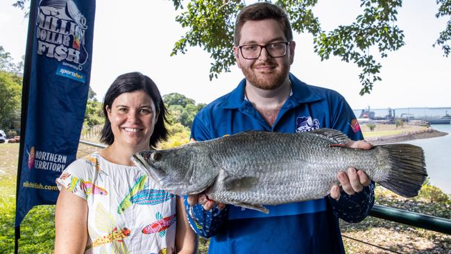 Tourism Minister Natasha Fyles and Palmerston fisho Brendan Graham. Picture: Supplied.