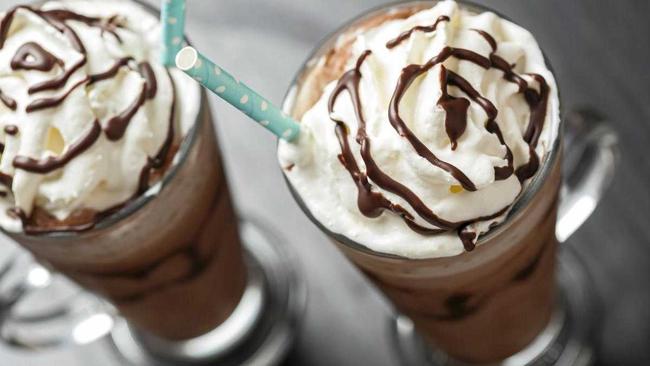 Refreshing iced coffe drink with whipped cream: freddoccino, frappuccino. Picture: Natalia Van Doninck