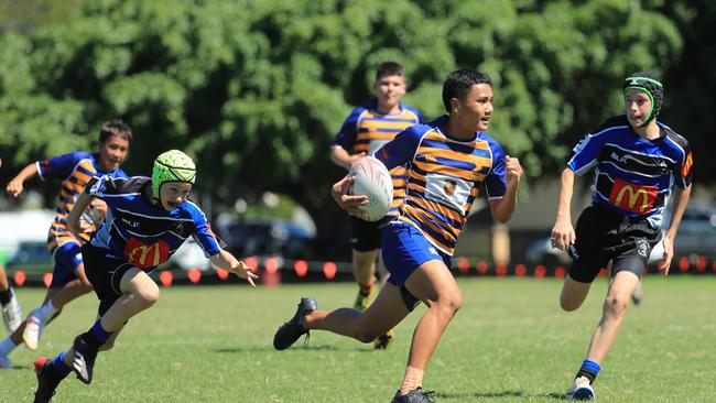 SURFERS PARADISE RUGBY, GOLD COAST , AUSTRALIA - April 10, 2021: Far North Coast U13s v USQ Saints U13s - Day Two of King of the Country rugby tournament.Played at Surfers Paradise Eagles Rugby Ground at Southport. Picture: Scott Powick Newscorp